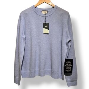 Tuckernuck Bodie Cashmere Crewneck Sweater Size L Ice Blue Long Sleeve NWT